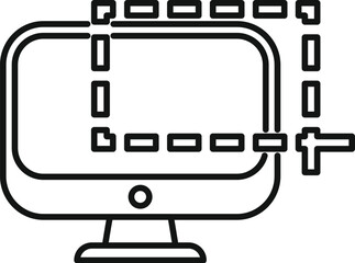 Wall Mural - Simple outline icon representing the action of resizing a computer screen using a selection tool