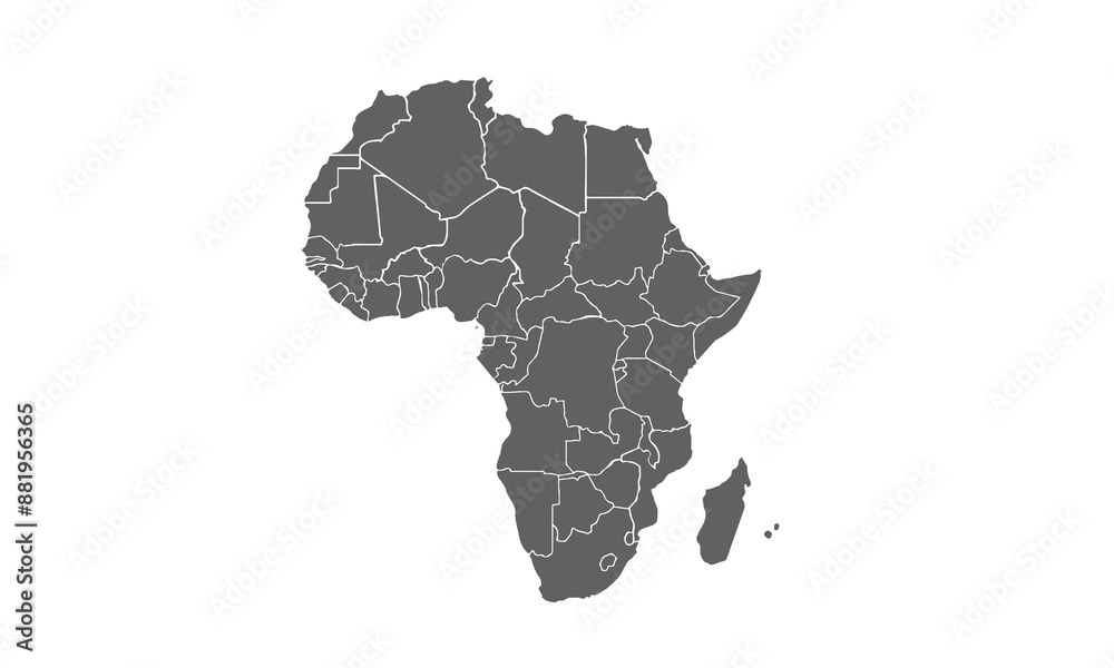 Africa map isolated on white background. for website layouts ...