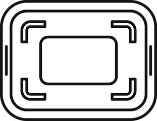 Poster - Line art icon of a smartphone with an augmented reality interface focusing on the center