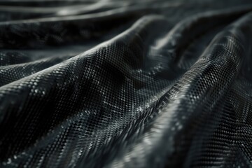 Poster - Close-up view of carbon fiber fabric with geometric pattern. Fabric features repeating diamond shapes creating sense of depth and dimensionality. Blurred background highlights intricate details.