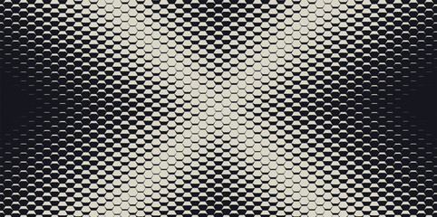 Wall Mural - Dynamic Moving X Cross Hexagons on Hexagonal Grid. Abstract Geometric Monochrome Pattern. Abstract Tech Background. Vector Illustration. Halftone Multi Scale Pattern.