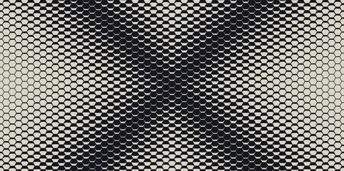 Leinwandbilder - Dynamic Moving X Cross Hexagons on Hexagonal Grid. Abstract Geometric Monochrome Pattern. Abstract Tech Background. Vector Illustration. Halftone Multi Scale Pattern.
