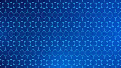 Fototapete - Hexagonal Abstract Technology Background. Hexagons Pattern Nanomaterial Structure. Hi-tech Cyber Hexagon Sci-Fi Game Banner Grid. Vector Illustration