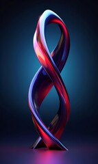 Poster - Abstract Vibrant Infinity Loop in Dark Neon Color Scheme