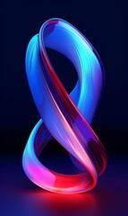 Poster - Abstract blue and red 3D swirl on dark background