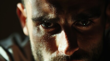 Poster - A close-up view of a man with a beard