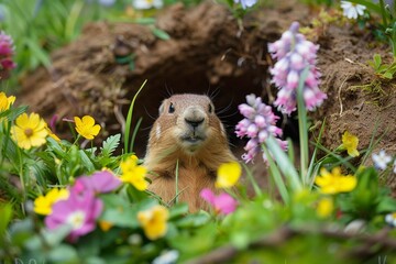 Wall Mural - squirrel in the meadow