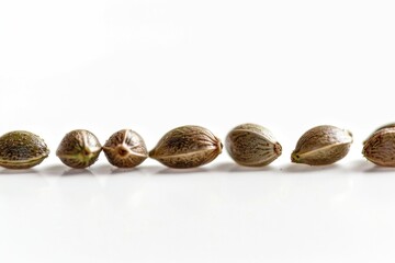 Poster - A collection of nuts placed on a white background, ideal for use in food or still life photography