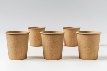 Poster - A group of four paper cups sitting next to each other