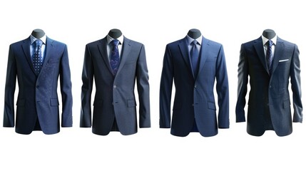 Poster - Mannequins dressed in different men's suits for fashion display or modeling purposes