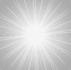 Canvas Print - Halftone gradient sun rays pattern. abstract halftone vector dots background. monochrome dots pattern. pop art, comic small dots. star rays halftone poster. shine, explosion. sunrise rays background.	