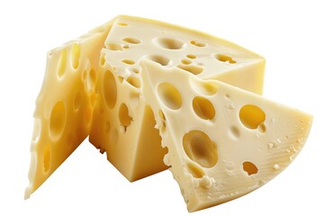 Poster - A piece of cheese with circular holes cut into its surface