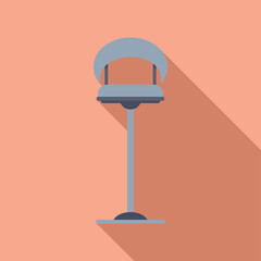 Poster - Illustration featuring a modern floor lamp standing on a flat surface, casting a long shadow on the wall