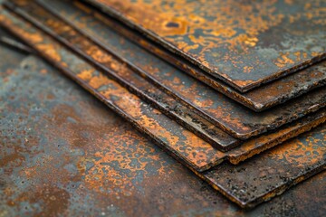 Poster - A pile of rusty metal sitting on a table