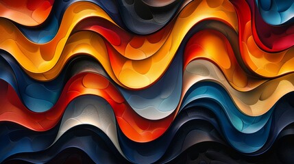 Abstract Wavy Pattern in Vibrant Colors