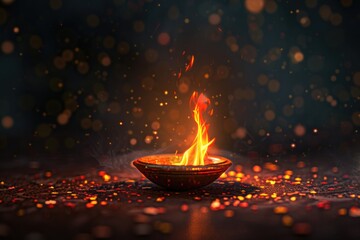 Poster - Fire pit with flames