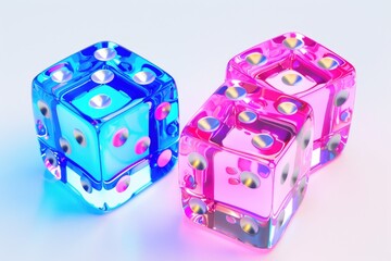 Poster - A pair of colorful dice sitting together