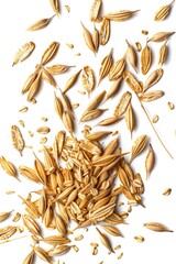 Poster - Pile of oats sitting on a clean white surface, ready for use or display