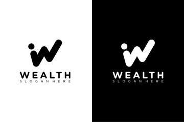 Wall Mural - Letter W Logo Design for Wealth Vector illustration