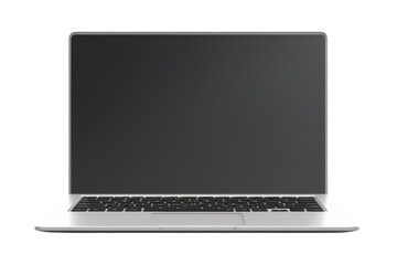 Poster - Transparent screen laptop, front view mockup, isolated on white background