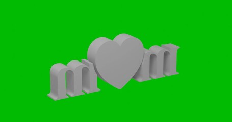 Poster - animation of rotation of a white mother's day symbol with shadow. simple and complex rotation. seaml