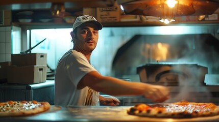 Wall Mural - A third-generation master pizza maker who has dedicated his life to perfecting the art of pizza-making