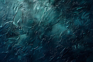 Abstract teal and blue textured background with gradient and rough surface, ideal for artistic and modern design with copy space.