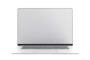 Wall Mural - Laptop mockup showing transparent screens, front view, isolated on white background