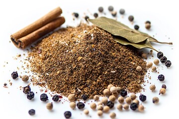 Poster - A collection of spices placed next to cinnamon sticks for use in cooking or baking