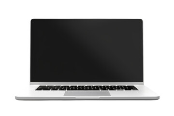 Wall Mural - Front view of laptop with clear screens, isolated on white background