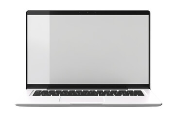 Poster - Front view of a modern laptop with transparent screens, isolated on white background