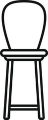 Sticker - Simple line art icon of a tall chair with a round backrest, perfect for representing cafe furniture or interior design concepts