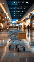 Wall Mural - Collection of Shopping Carts in an Empty Mall