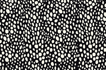 Poster - Abstract black and white dot pattern background with irregular oval shapes, creating a dynamic, modern texture perfect for design projects.
