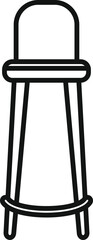 Poster - simple modern tall bar stool with backrest standing on white background