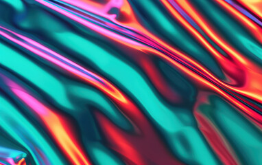 Poster - Vibrant abstract background with flowing neon colors and smooth gradient waves. Perfect for modern design, tech visuals, and digital art projects.