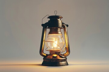 Poster - A vintage-style lantern emitting a warm glow