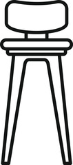 Sticker - Simple line art icon of a tall chair with backrest, perfect for representing furniture and minimalist design concepts