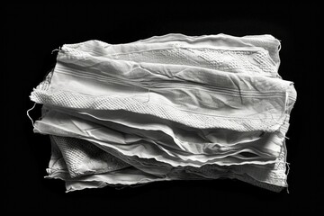 Poster - A pile of folded towels on a dark or matte black background