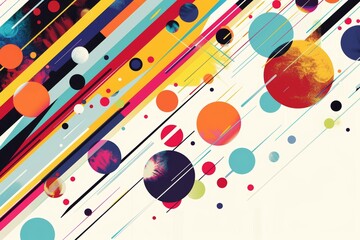 Poster - Abstract geometric shapes and lines modern illustration in different colors