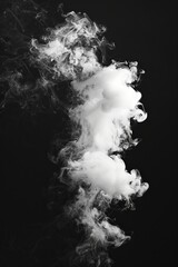 Canvas Print - On a black background, white smoke is isolated from abstract powder and water spray.