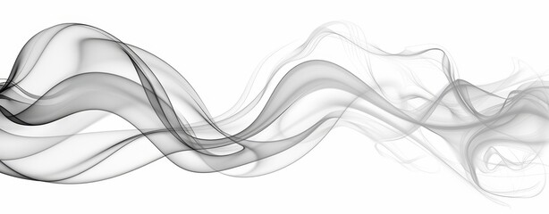 Poster - The white and gray colors of the abstract background are softly woven smoke lines