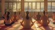 © olegganko - Yoga Class In A Modern Studio With Large Windows
