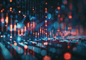 Poster - Financial graph on abstract background of technology