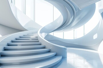 Poster - Modern spectacular design abstract background 3D illustration of architecture