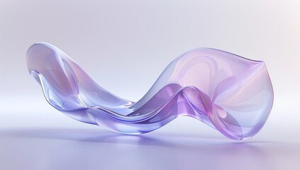 Canvas Print - The three-dimensional glass is shaped like a wave. An illustration of three-dimensional rendering.