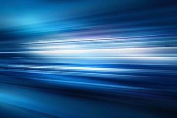 Poster - A blue abstract motion background shows speed lights in motion