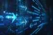 © Антон Сальников - Stock image of blurred futuristic abstract geometric background with arrows and technology concept for business, data transfer and digital marketing.
