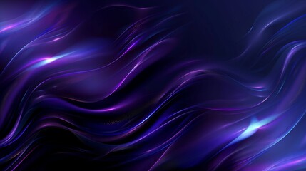 Wall Mural - Blue abstract background with blurry light lines and waves in ultraviolet neon