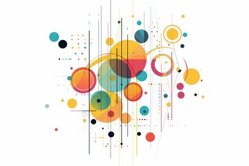 Poster - A geometric abstract shape and line artwork pattern in different colors